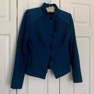 WHBM Size 4 - Gorgeous Teal Lined Moto Style Blazer